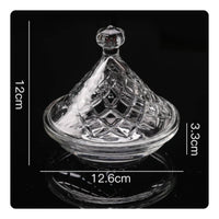 Crystal Candy Bowl Easy to Clean Glass Candy Jar Faceted Design for Living Room