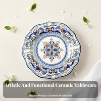 Hand-painted ceramic plate with floral design