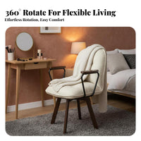 Padded Four-Leg Rotating Chair Ergonomic Design Vanity Seat Modern Design Noiseless Rotation for Students, Teens, Study Room