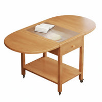 Folding Trolley with Removable Tray Rolling casters Mobile End Table for Balcony