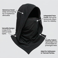 Assassin Cosplay Hooded Cape for Anime Convention, Hooded Cloak Maxi Cape, Stage Performance Robe, H - Image 5