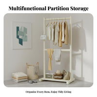 Short Garment Rack with Storage areaSaving Clothing Organizer Complimentarystanding Minimalist Design for Homeowners, Entryway