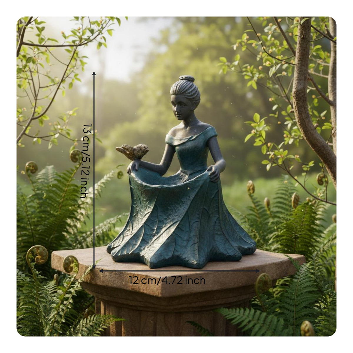 Fairy Garden Bird Feeder Indoor Outdoor Use Resin Bird Feeder Statue Whimsical
