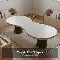 Solid Wood Young Child Table Set Child-Friendly Design Kindergarten Activity Table Set Easy to Clean Early Education Learning Desk for Preschoolers