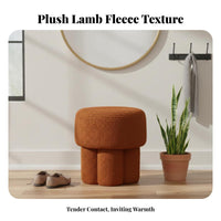 Mushroom Pouf Boucle Texture toadstoolShaped Pouf space-saving Size for Small areas