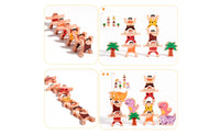 Wooden Stacking Dinosaur Toys Colorful Dinosaur Stacking Game Wooden Balancing Game Educational for Toddlers, Home, Playroom