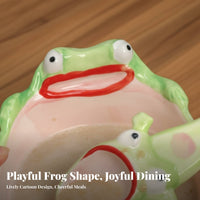 Frog Bowl Creative Design Ceramic Frog Bowl Great Gift Idea Quirky Animal Dinnerware for Women, Kids, Birthday, Breakfast