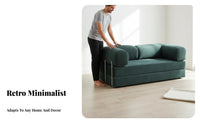 Convertible Design Modular Foam Block Sofa Space-Saving Modular Floor Futon Vintage Design Sleeper Couch Removable and Washable Cover for Apartment Dwellers, Young Adults, Students, Bedroom, Lounge Area, Playroom