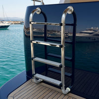 Rust Resistant 4 Step Pool Ladder Rustproof Stainless Steel Pool Ladder Low Maintenance Compact for Swimmers