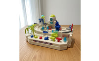 8 Obstacles Space Adventure Car Track Improves Fine Engine Skills Mechanical Car Obstacle Course No Batteries Required Button Activated Race Track Toy 6 Control Buttons for Boys, Kids, Toddlers