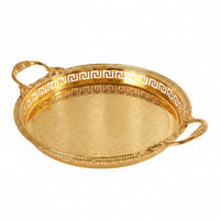 Serving Tray with Handles Ornate Metal Serving Tray Polished for Hosts