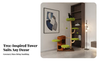 Sisal scratch-resistanting Posts Multitiered feline Tree with Condo Space-Saving Multitiered feline Tree comprehensive Feline Activity hub snug Condos for felines, Kittens, Indoors, Play Area, Living Room, Bedroom