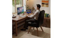 High-Back Swivel Chair with Armrests Padded Swivel Chair Leather Modern for Distant Workers, Students, Study, Bedroom