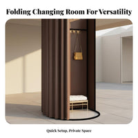 Easy Assembly Portable Fitting Room Sturdy Frame Foldable Changing Stall Blackout Curtain Folding Dressing Cubicle Large Space for Market Vendors, Event Organizers, Temporary Shops, Clothing Shop S, Outdoor Events, Fashion Event