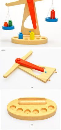 幼儿园蒙氏儿童智力天平玩具益智玩具 平衡器 智力天平称木质玩具