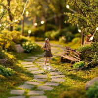 Backpack Girl Figurine Realistic Design Miniature Girl Model Miniature Scene Accessory Highly Detailed for Collectors