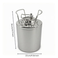 Ball Lock Keg with Two Fittings Pressure Relief Keg with Ball Lock Container Polished Food-Grade for Homebrewers, Home Brewing