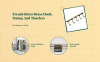 Sturdy Brass Antique Towel Rack Set, Vintage Wall Mounted Bathroom Hardware, No-Drill Accessories
