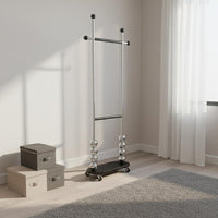 Multi-Functional Rolling Garment Rack with Shelves Stainless Steel Frame Freestanding Coat and Hat Rack Household Storage for Entryway
