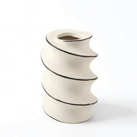 Sculptural Vase Modern Spiral Vase Matte for Living Room, Tabletop, Minimalists