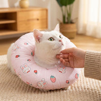Head Cone for Pet Recovery, Padded Donut Material with Drawstring, Comfortable Pet Grooming Cone and Adjustable Anti Bite After Surgery