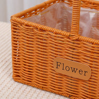 Flower Basket with Handle Woven Basket for Flower Arrangement for wedding Birthday Party Decoration Easter Basket for Eggs Candy