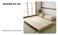 Japanesedesign Foldable Slatted Bed Frame Moistureresistant foldable Floor Slat Frame Breathable Design Mattress Foundation Headboard-Less for Minimalists, Small Space Dwellers, Guesthouse Owners, floor mat Room, Apartment, Temporary Housing