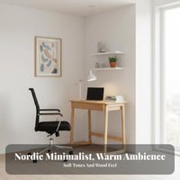 Wooden Desk with Drawers Space-Saving Single-Drawer Wooden Desk for Small areas