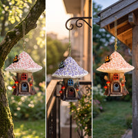 Dwelling Lamp Decorative Hanging Outdoor Lantern Resin Storybook Dwelling Lantern for Yard, Patio, Balcony