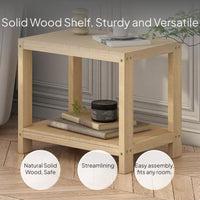 Solid Wood Storage Shelf, Nordic Organizer, Bedside Table