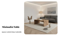 Minimalist Design Japanese Floor Table Stable Structure Japanese Design Coffee Table Wobblewobble-Resistant Furnishing Spacious Tabletop for Minimalists, Students, Friends, Bay Window, Balcony, Living Room, Small Areas