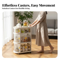 Foldable Multi-Tier Trolley Multifunctional Side Table Lockable 360° Wheels