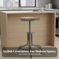 Adjustable Industrial Stool Built-in Footrest Counter Chair Stable Base for Pub