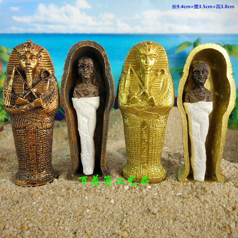 Ancient Egyptian Pharaoh and Queen Mummy Coffin Pyramid Magic Props