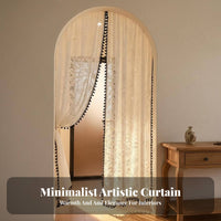 Translucent Floral Door Curtain Light Filtering Vintage Aesthetic Partition