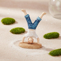 Sandplay Figure Detailed Craftsmanship Handstand Boy Figurine Resin Material Home Decoration for Therapists