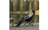 Foldable High Back Camping Chair Portable Moon Chair Comfortable Furniture Compact for Campers, Anglers, Picnics, Fishing, Backyard