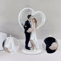 Wedding Cake Topper Resin Bride and Groom Statue Sculpted for Newlyweds, Brides