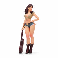 Miniature Female Figurine Carved Lady Figure Realistic Diorama Prop for Desktop Decor