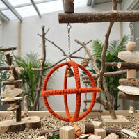 Parrot Swing Perch with Bell Rope and Iron Material, Bird Enrichment Toys for Cockatiel, Budgie and Parakeet Physical Activity