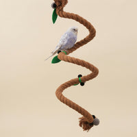 Rope Parrot Climbing Rope Perch, Bendable Rope Toy for Bird Enrichment, Secure Screw Fastener for Parakeet Cockatiel Medium Size Indoor