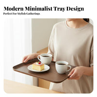 Rectangular Wood-Look Tray Decorative Serving Platter Easy to Clean for Hosts