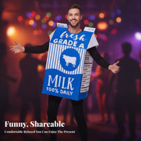 Bright Milk Carton Costume | Oversized Boxy Design, Milk Carton Box Costume, for Halloween