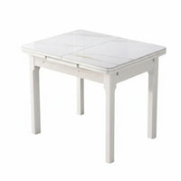 Extendable Pedestal Table Space-Saving Household Furniture Modern and Design Easy to Clean for Residents, Dining Room, Kitchen