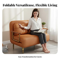 Foldable Two-Seater Sleeper Space-Saving Sofa Bed Long-Lasting Frame Easy Setup for Homeowners