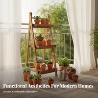 2-Tier Collapsible Shelf Installationno-Assembly 2-Tier Plant Stand Foldable