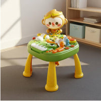 Multifunction Musical Activity Table Educational Toddler Learning Table Busy Board Design Interactive Baby Music Station LED Lights for 1-3 Years Old, Indoor