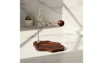 Toothbrush Holder with Wood Base | Minimalist, Modern, Metal Frame Toothbrush Stand, for washroom Countertop