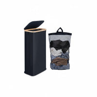 Slim Laundry Hamper with Lid Waterproof Oxford Cloth for Bedroom, Bathroom