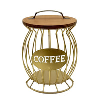 Wire Basket with Front Panel Sturdy Coffee Pod Holder Vintage
